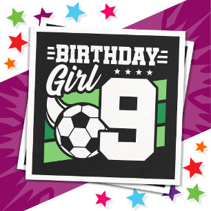 9 Jaar Oud Voetbal Football Party 9e Verjaardags M Servet