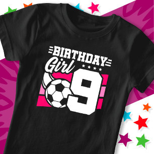 9 Jaar Oud Voetbal Football Party 9e Verjaardags M T-shirt