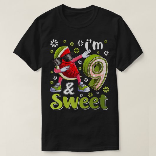 9 jaar oud Watermelon Birthday Girl Sweet Fruit 9t T-shirt (Design voorkant)