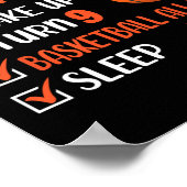 9 jaar oude Basketball Birthday Party 9th Boy Poster (Hoek)