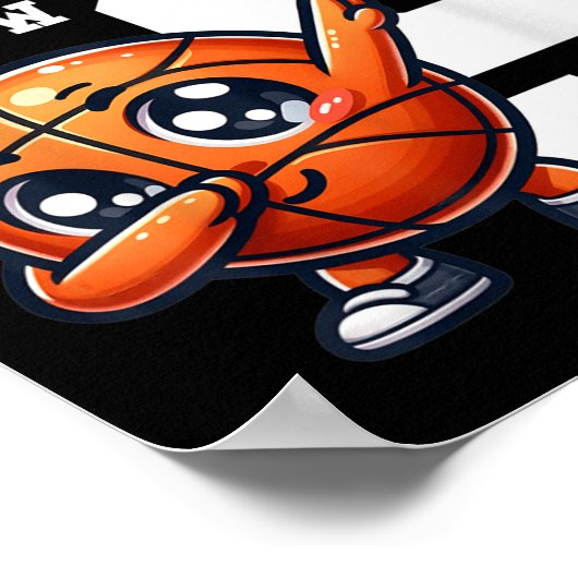 9 jaar oude Bday Theme Party Dabbing Basketbal 9t Poster (Hoek)