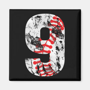 9 jaar oude cadeaus nummer 9 Baseball 9e verjaarda Magneet
