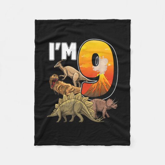 9 jaar oude cadeautjes 9e verjaardag Jongen Rawr I Fleece Deken (Voorkant)