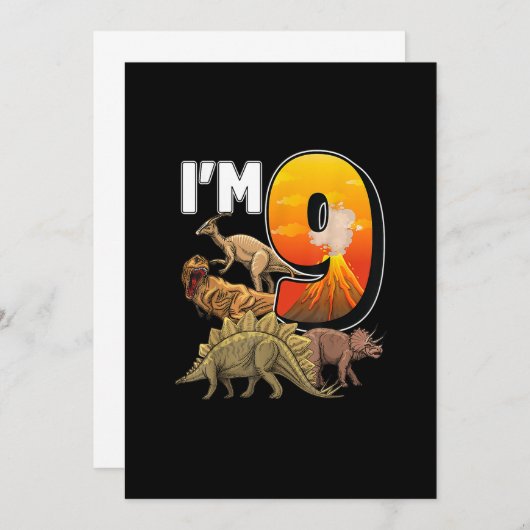 9 jaar oude cadeautjes 9e verjaardag Jongen Rawr I Kaart (Voorkant / Achterkant)