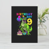 9 jaar oude cadeautjes 9e verjaardag Jongen Rawr I Kaart (Staand voorkant)