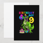 9 jaar oude cadeautjes 9e verjaardag Jongen Rawr I Kaart (Voorkant / Achterkant)