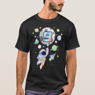 9 jaar oude geboortecyclus 9 jaar oude astronaut r t-shirt