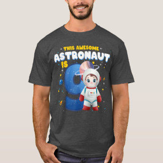 9 jaar oude geboorthday Boy Astronaut Buitenspatie T-shirt
