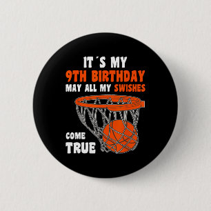 9 jaar oude gelukkige 9e verjaardag Bysketbyll 9e  Ronde Button 5,7 Cm