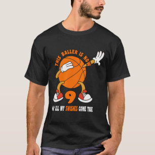 9 jaar oude gelukkige 9e verjaardag Bysketbyll 9e  T-shirt