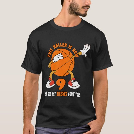 9 jaar oude gelukkige 9e verjaardag Bysketbyll 9e T-shirt (Voorkant)