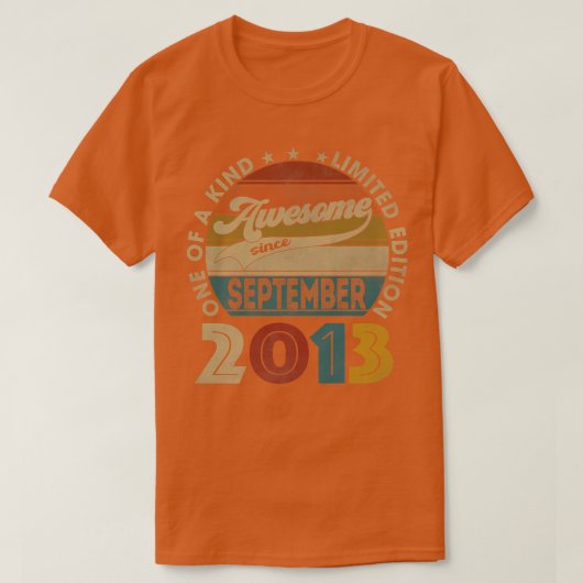 9 jaar oude geschenken Geweldige sinds 9 september T-shirt (Design voorkant)