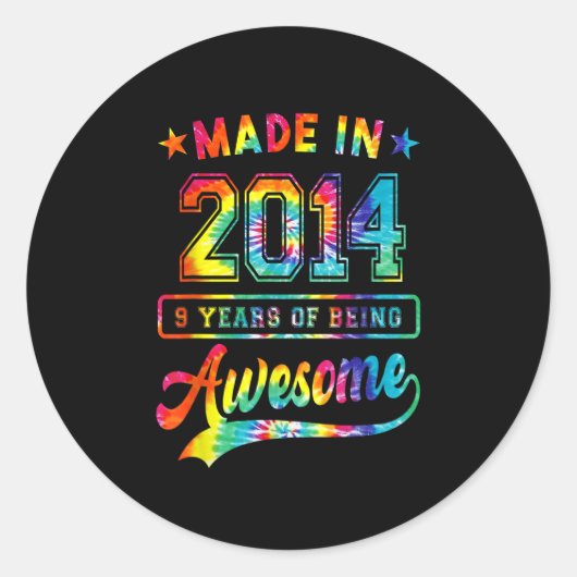 9 jaar oude geschenken voor 9e verjaardag Tiener m Ronde Sticker (Voorkant)
