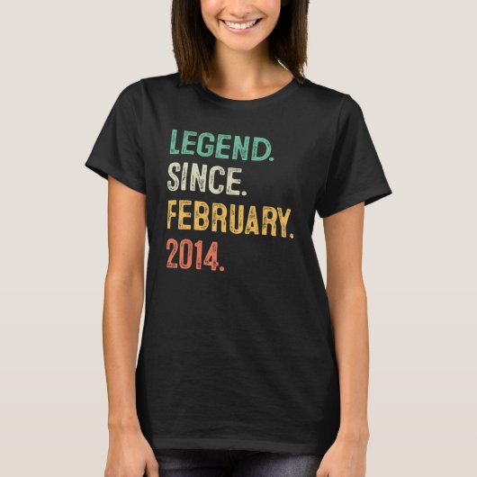 9 jaar oude Gift Legend sinds februari 2014 9th Bi T-shirt (Voorkant)