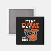 9 jaar oude Happy 9th Birthday Basketball 9th Birt Magneet (Voorkant / Achterkant)