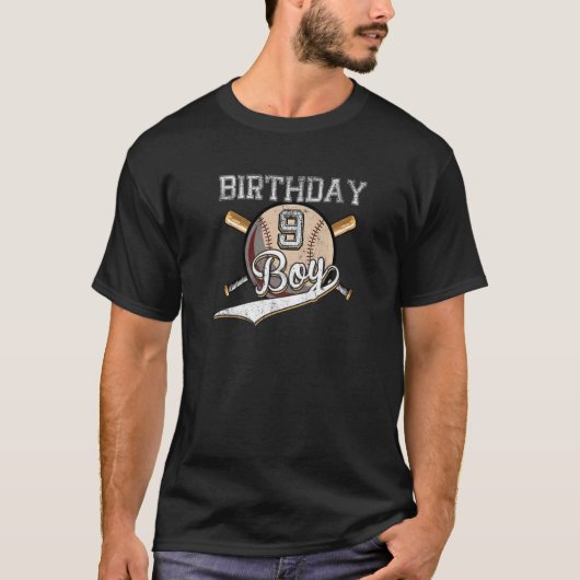 9 jaar oude honkbal F T-shirt (Voorkant)