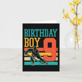 9 jaar oude ijshockey naar negende verjaardag Su Kaart (Gele Bloem)