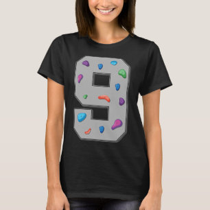 9 Jaar Oude Klimmer Verjaardag Boulderen Klimmen R T-shirt