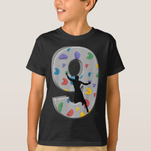 9 Jaar Oude Klimmer Verjaardag Boulderen Klimmen R T-shirt