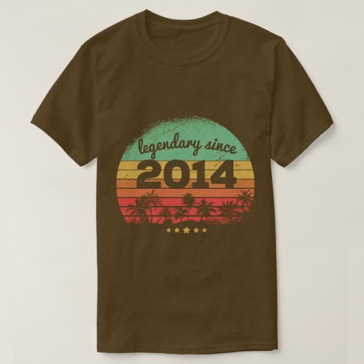 9 jaar oude legendary sinds 2014 9e verjaardag t-shirt (Design voorkant)