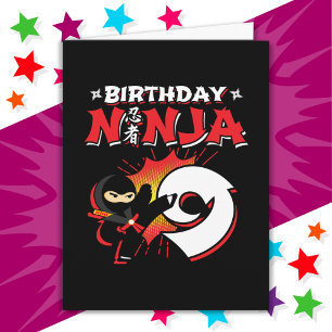 9 jaar oude stripboekstijl Ninja 9e verjaardag Kaart