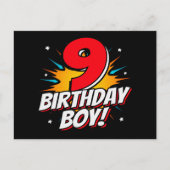9 Jaar Oude Superheld Verjaardag Jongen 9e Verjaar Briefkaart (Voorkant)