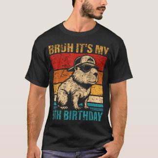 9 Jaar Oude Verjaardag Jongen Capybara Bruh Het Is T-shirt