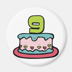 9 jaar oude verjaardagsCake Magneet