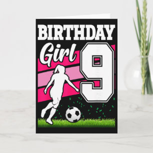 9 Jaar Oude Voetbal Verjaardagsfeest Thema 9e Voor Kaart