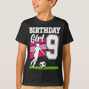 9 Jaar Oude Voetbal Verjaardagsfeest Thema 9e Voor T-shirt