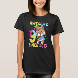 9 jaar Tiener meisjes Cute Tribal Puppy 9th Birth T-shirt