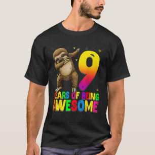 9 Jaar Verjaardag Luiaard Dabbing 9e Verjaardag Sl T-shirt