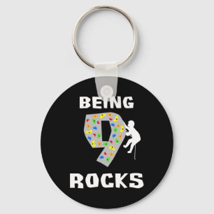 9 jaar zijn is vet Funny Rock Climber Verjaardag Sleutelhanger