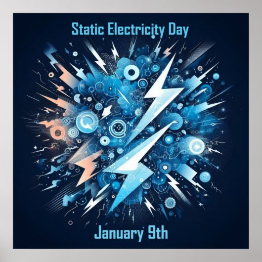 9 jan - Statische Elektriciteitsdag Poster (Voorkant)