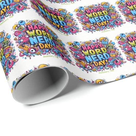 9 jan - Woord Nerd Dag Cadeaupapier (Rol Hoek)