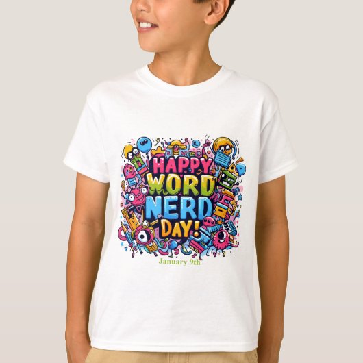 9 jan - Woord Nerd Dag T-shirt (Voorkant)