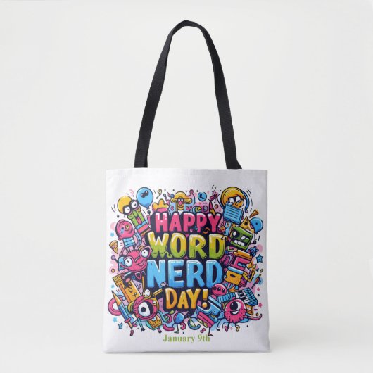 9 jan - Woord Nerd Dag Tote Bag (Voorkant)