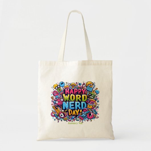 9 jan - Woord Nerd Dag Tote Bag (Voorkant)