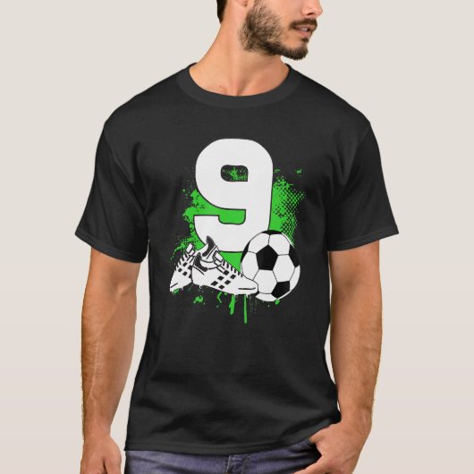 9-jarige Dabbing boy Soccer Player 9th jarig T-shirt (Voorkant)