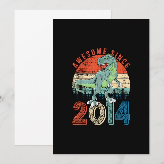 9-jarige dinosaurusjongen Geweldig sinds 2014 9e v Kaart (Voorkant / Achterkant)