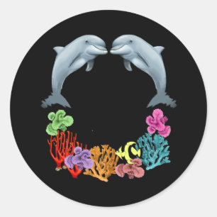 9-jarige dolfijnenverjaardag 9e verjaardag ronde sticker