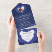 9-jarige huwelijksverjaardagsfeest all in one uitnodiging (Afscheurbaar)