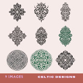 9 Keltische Design-gesneden vinyl Sticker