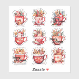 9 kerst cups op maat gesneden vinyl sticker