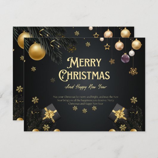 9 kerst feestdagenkaart (Voorkant / Achterkant)