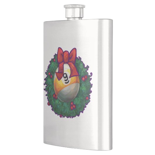 9 Kerstmis met kerstmis, rood Heupfles (Links)