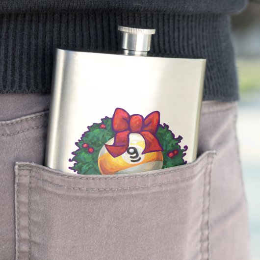 9 Kerstmis met kerstmis, rood Heupfles (Voorbeeld)