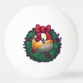 9 Kerstmis met kerstmis, rood Pingpongbal (Voorkant)