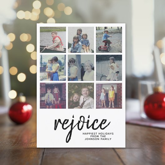 9 Kerstscript met fotoplezier en minimale ontwerpt Feestdagenkaart