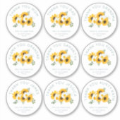 9 kleine individuele naam Bedankt bruiloft zonnebl Sticker (Voorkant)